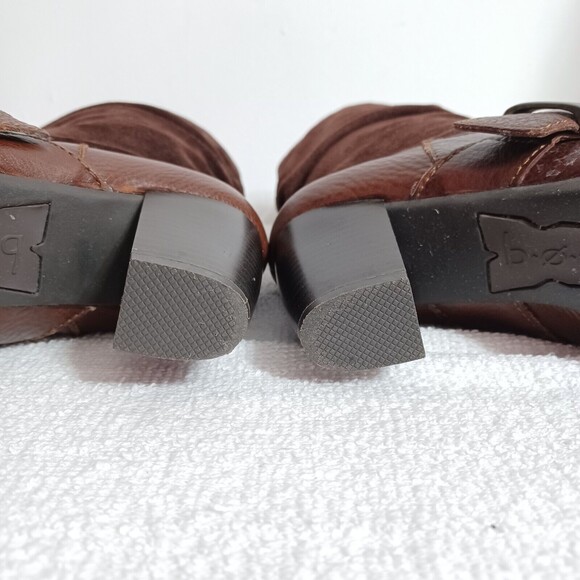 B.O.C Brown Leather Buckle Pull On Block Heel Fashion Boots Women's 6.5(37) - Picture 8 of 12